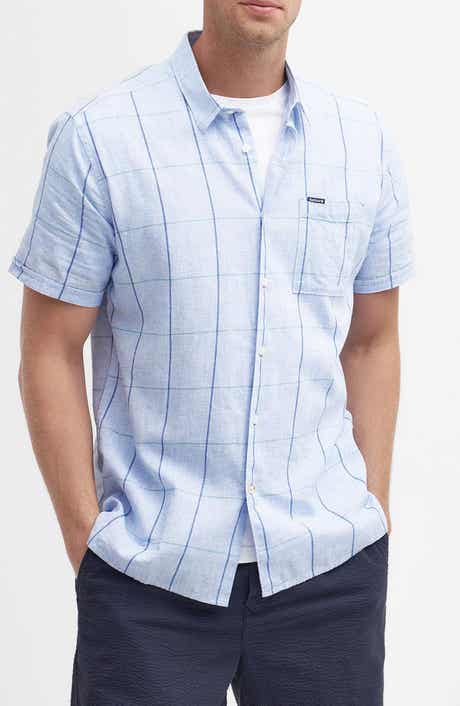 Barbour Swaledale Check Short Sleeve Linen & Cotton Button-Up Shirt