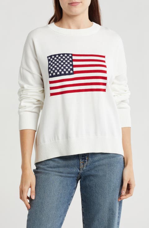 American Flag Pullover Sweater