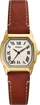 Fossil Harlow Leather Strap Watch, 27mm