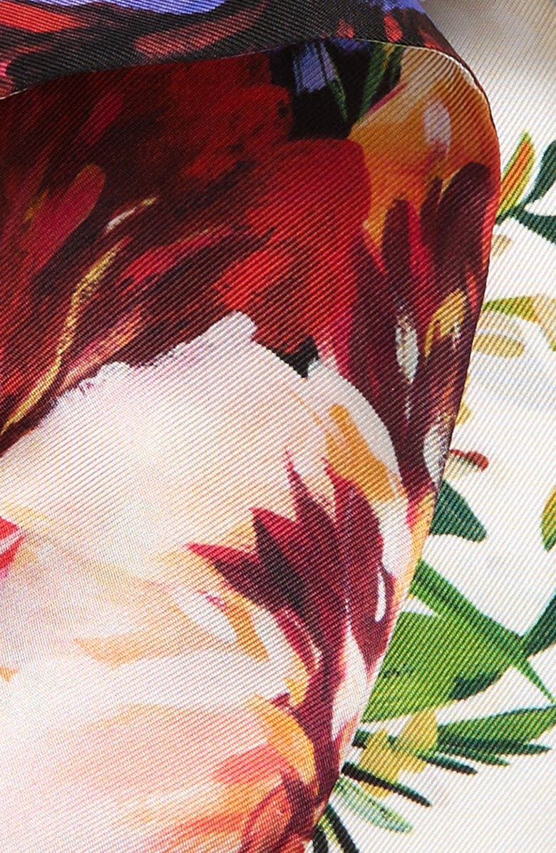 Dolce&Gabbana Floral Silk Twill Skinny Scarf, Alternate, color, 
