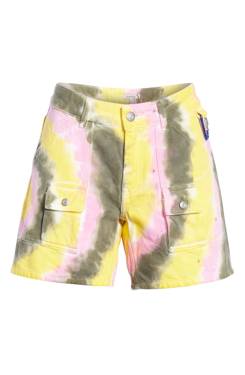 Ganni Colored Wash Denim Shorts, Alternate, color,