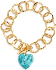 NEST Jewelry Turquoise Heart Toggle Bracelet