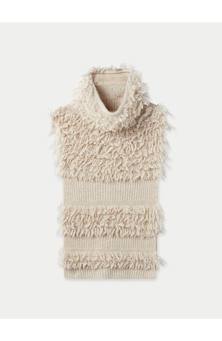 GOBI Mongolian Cashmere Loop-Stitch Gilet, Main, color, Warm Grey