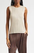 Issey Miyake Monthly Colors May Pleated Sleeveless Top