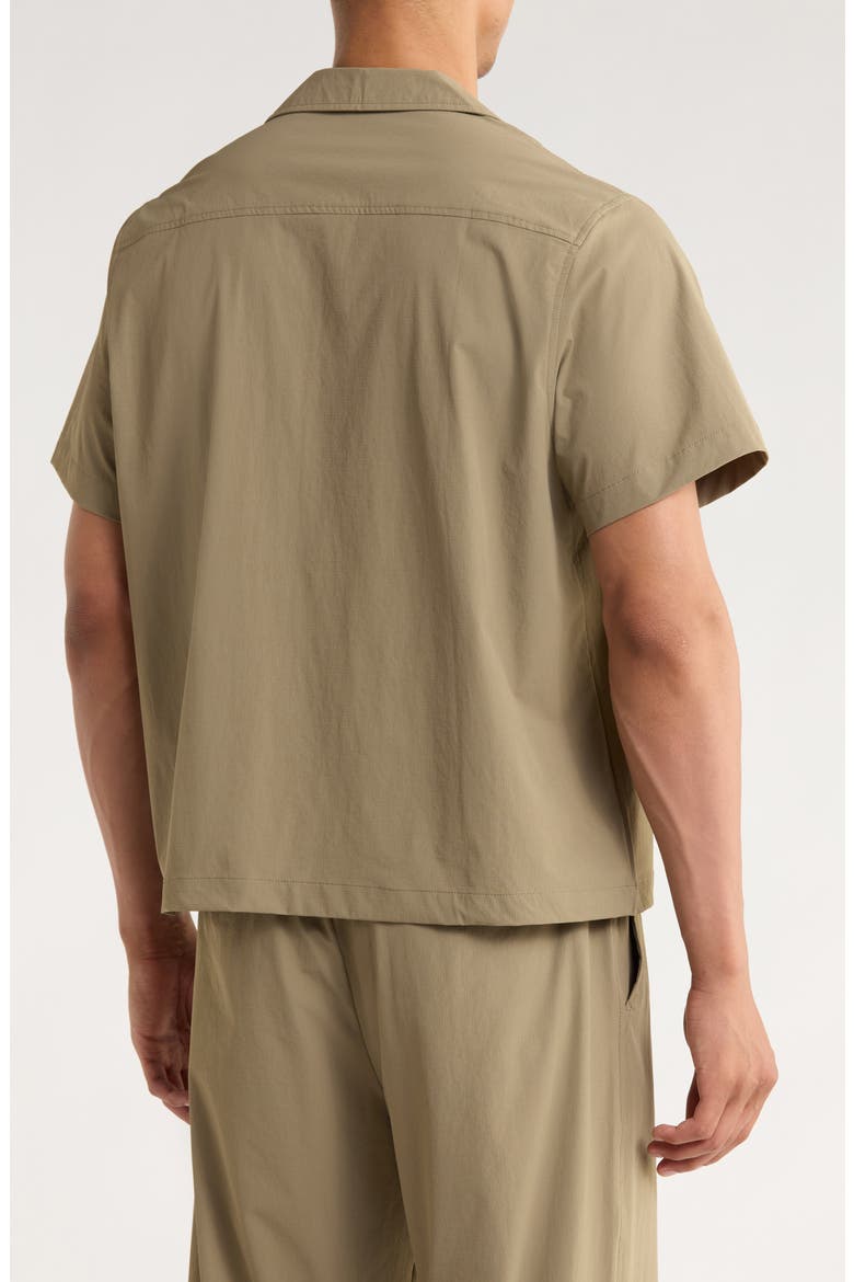 Tim Stretch Nylon Camp Shirt, Alternate, color, OLIVE