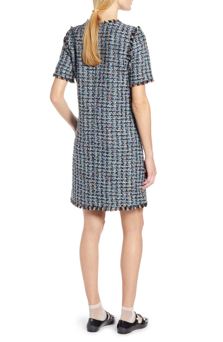 Halogen<sup>®</sup> x Atlantic-Pacific Fringe Tweed Dress, Alternate, color,