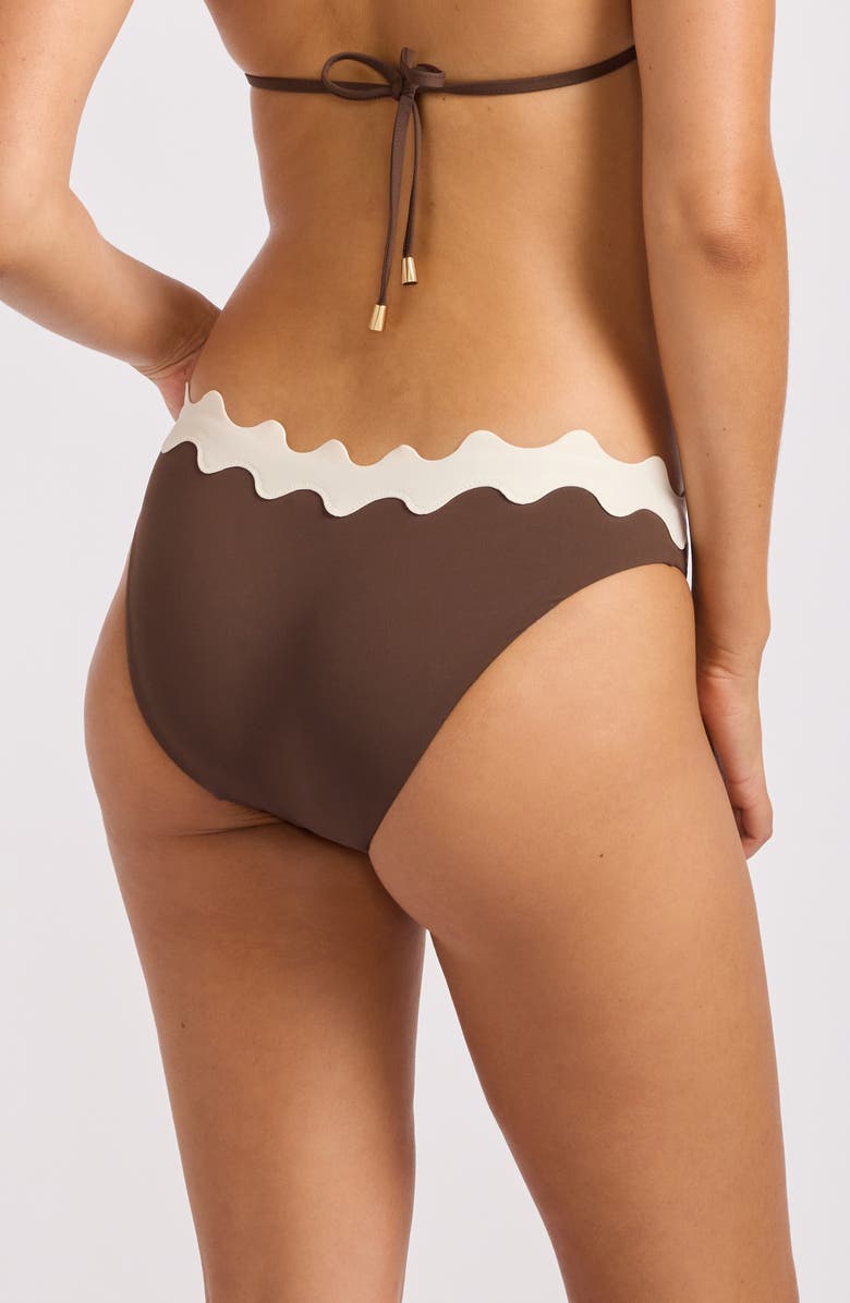 Seafolly Rickrack Hipster Bikini Bottoms, Alternate, color, Dark Chocolate