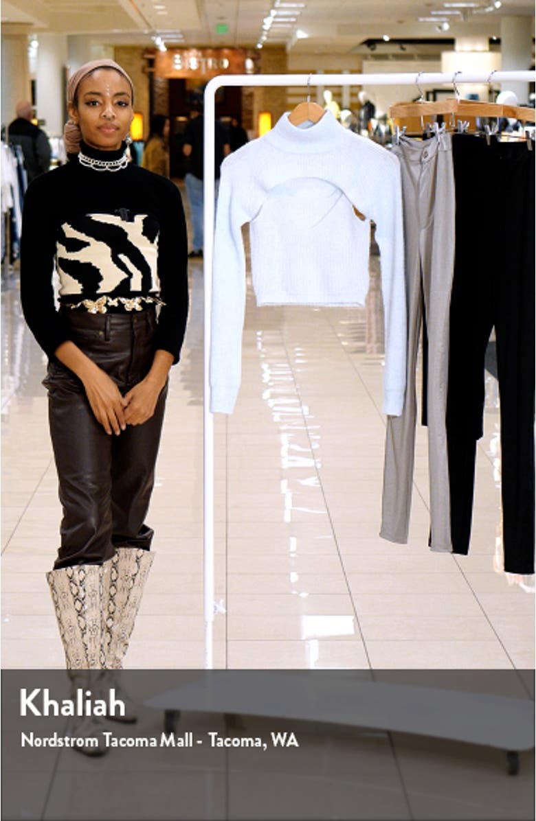 Mock Neck Cutout Cropped Sweater, sales video thumbnail