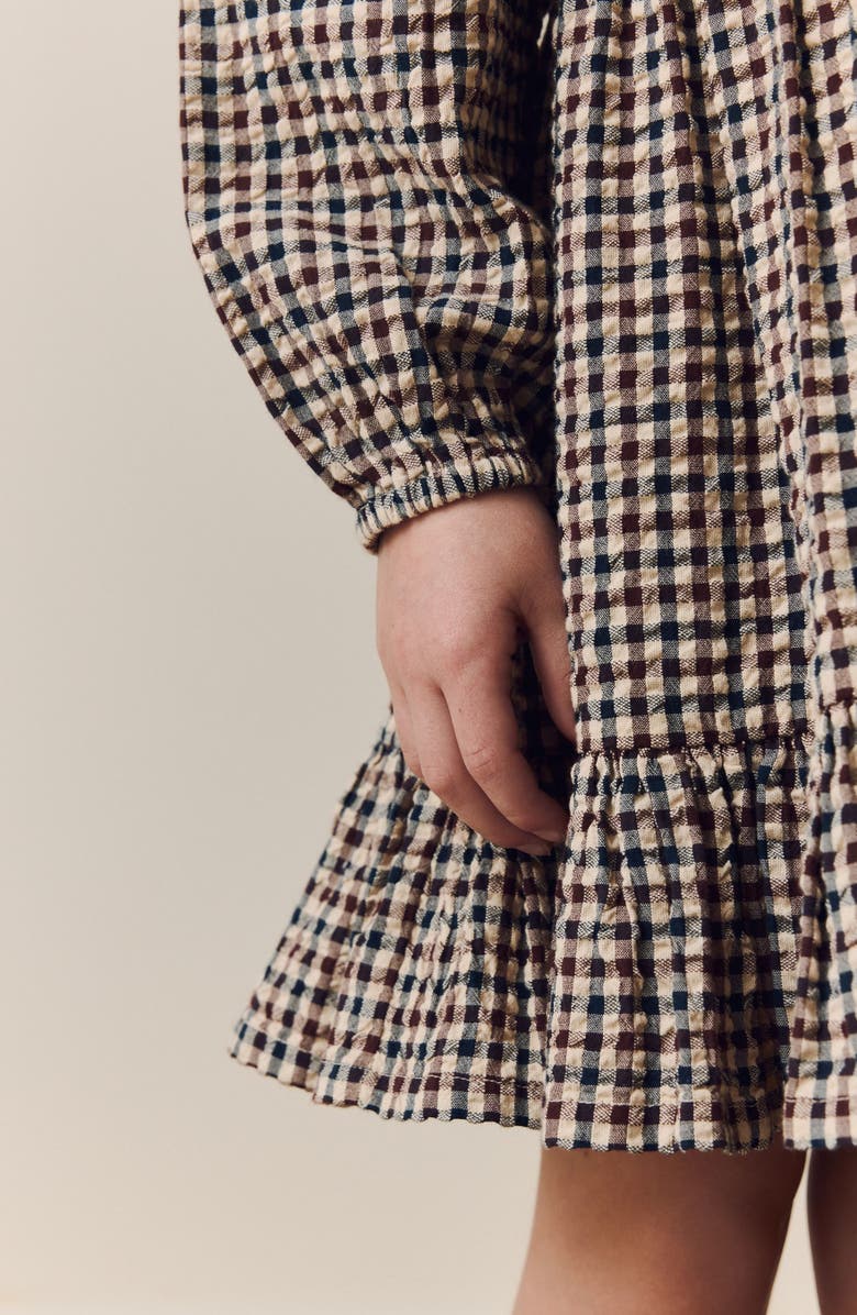 NEXT Kids' Gingham Tiered Dress, Alternate, color, Neutral