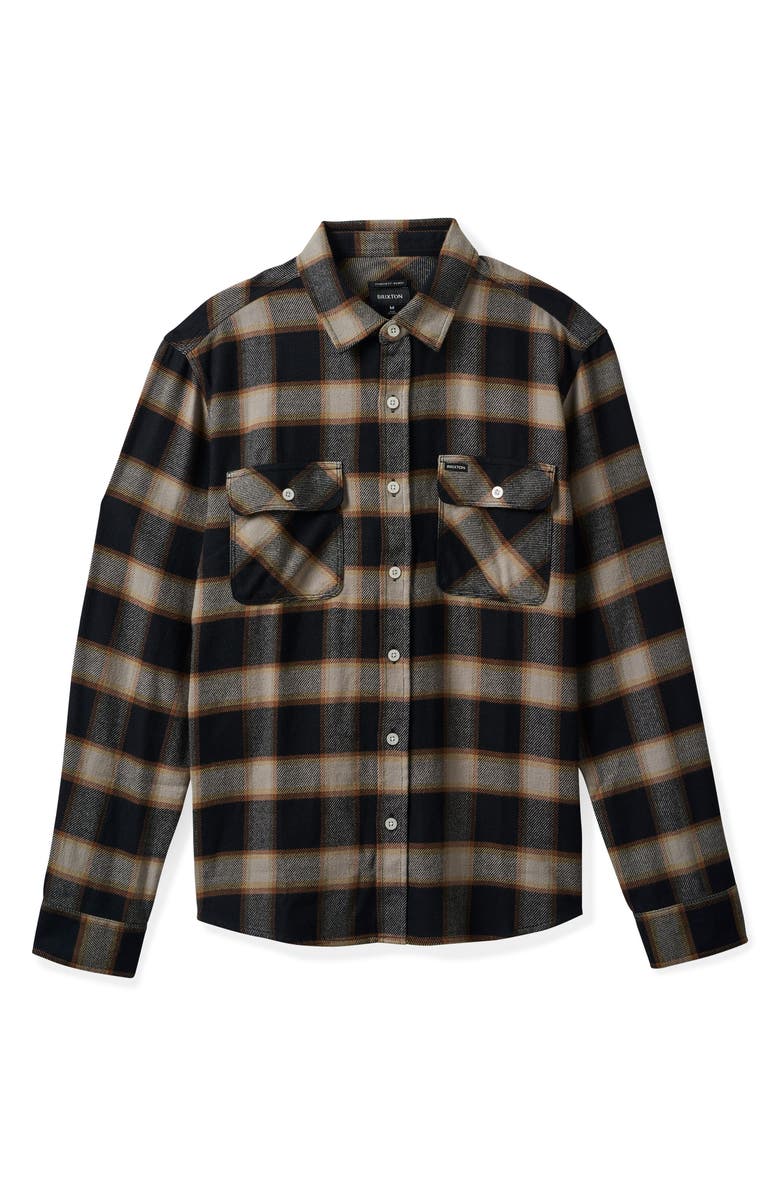 Brixton Bowery Oversize Plaid Flannel Button-Up Shirt, Alternate, color, 