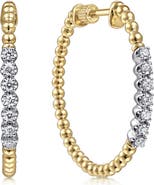 Gabriel & Co. Bujukan Beaded Diamond Hoop Earrings