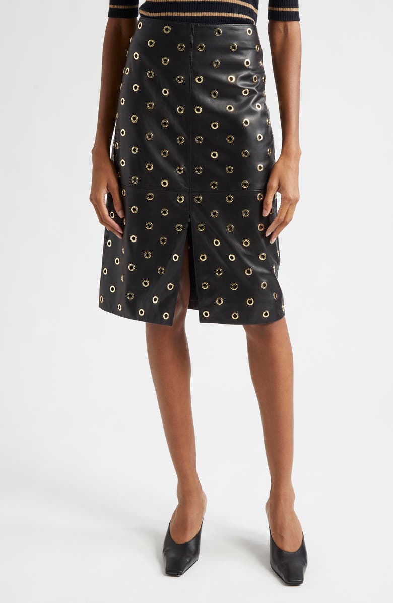 Anderson Rivet Detail Leather Skirt