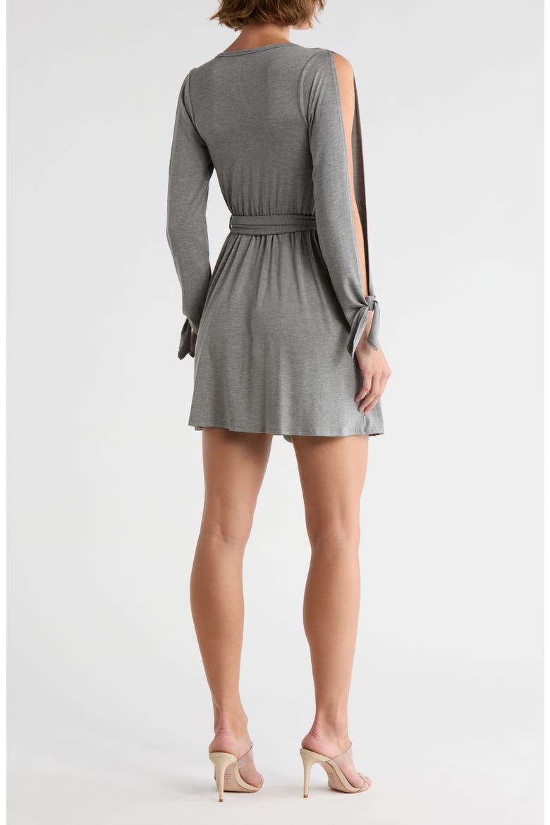 Long Sleeve Wrap Dress, Alternate, color, SILVER