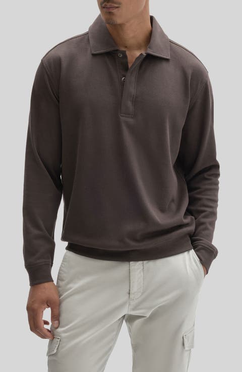 Peakstone Long Sleeve Overknit Cotton Polo
