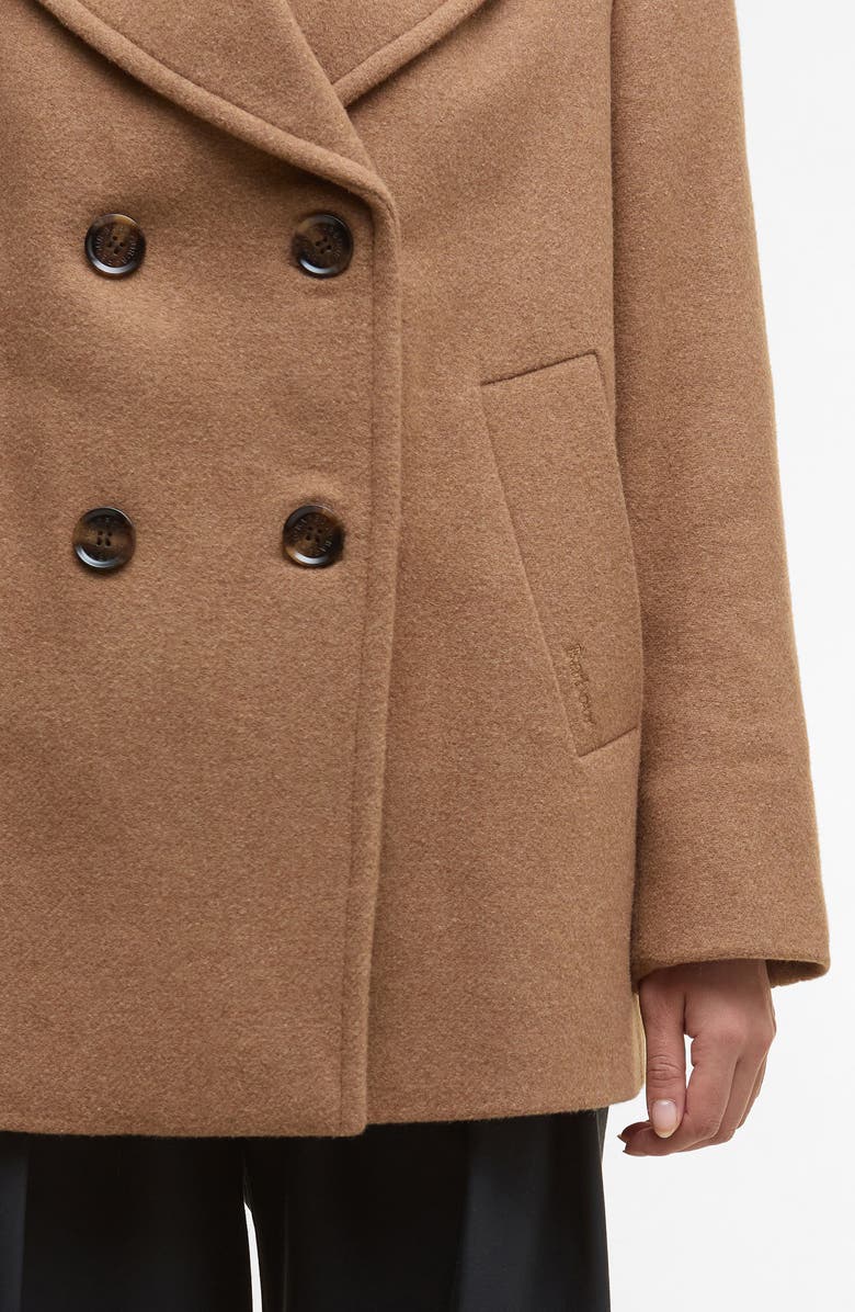 Barbour Indie Wool Blend Peacoat, Alternate, color, Camel/ Hessian Tartan