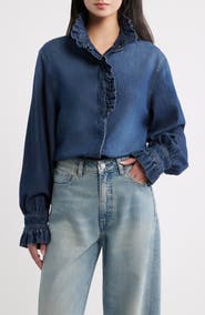 DL1961 DL Aura Ruffle Denim Shirt