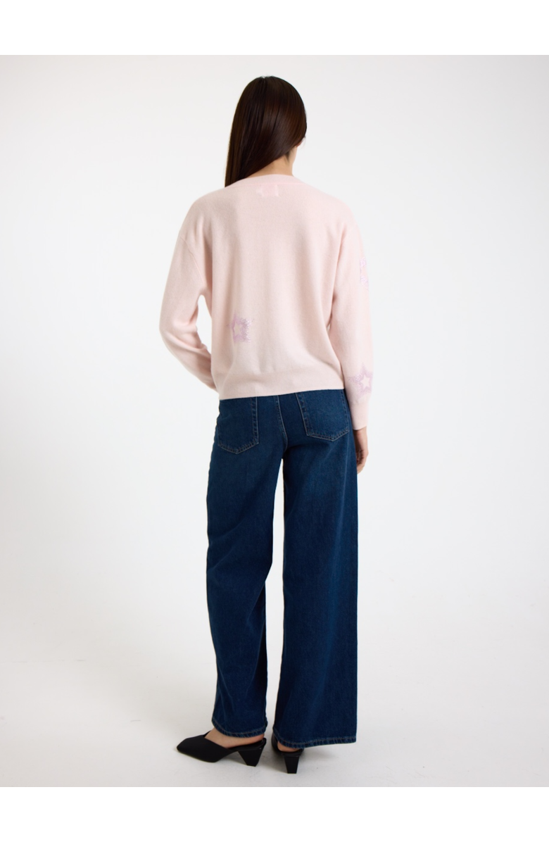 Brodie Pure Cashmere Star Dust Long Sleeve V-Neck Jumper, Alternate, color, 