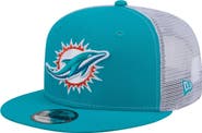 New Era Men's New Era Aqua Miami Dolphins Core Team 9FIFTY Trucker Snapback Hat