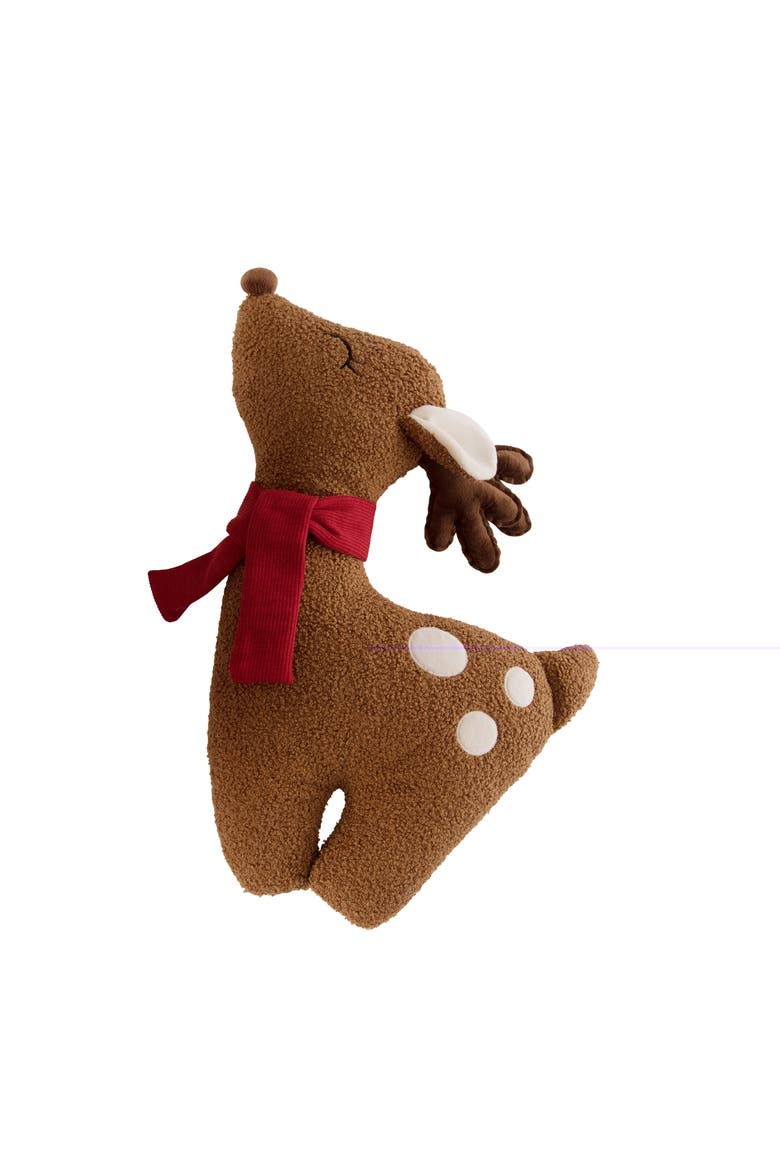 Christmas Reindeer Shaped Throw Pillow, Alternate, color, Red