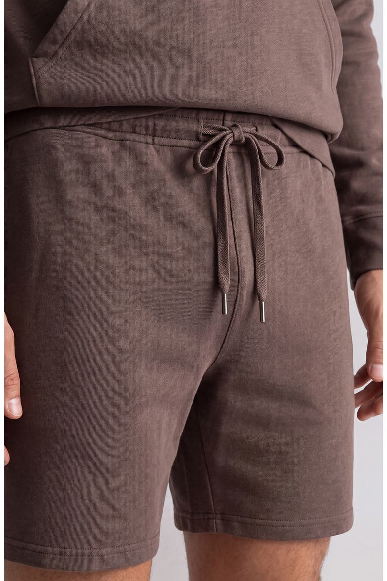 Stonewashed French Terry Shorts, Alternate, color, JAVA