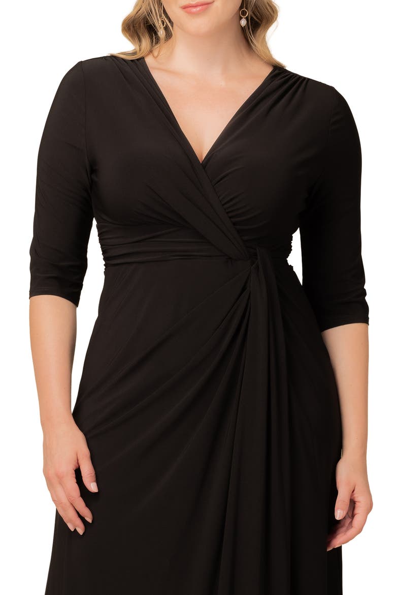 Evening Romance Stretch Jersey Gown, Alternate, color, BLACK NOIR
