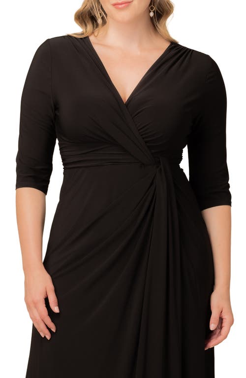 Kiyonna Evening Romance Stretch Jersey Gown In Black