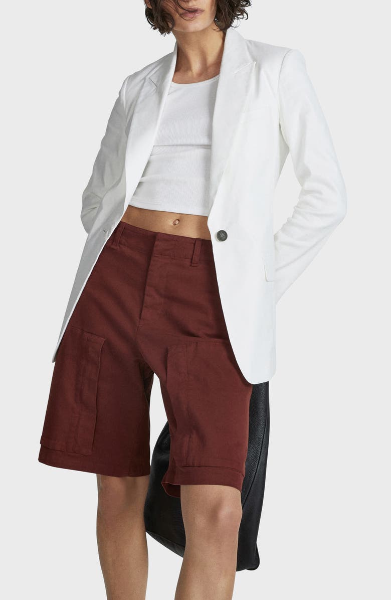 rag & bone Kai Cotton Twill Shorts, Alternate, color, Mahogany