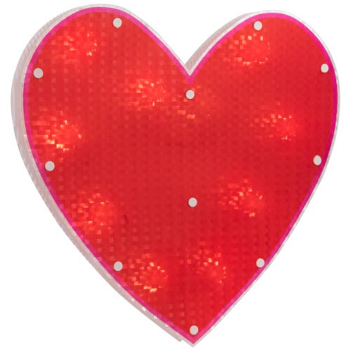 Northlight 13" Lighted Shimmering Red Heart Valentine's Day Window Silhouette In Red