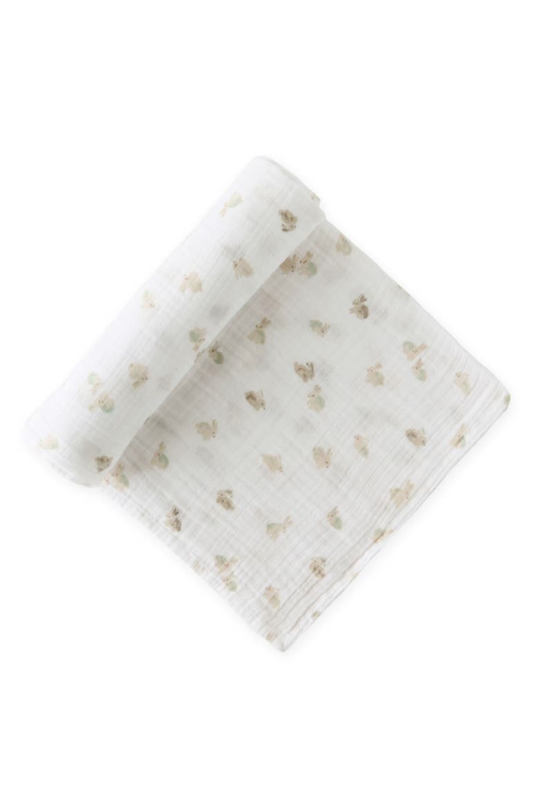 Organic Cotton Swaddle, Main, color, HOPPY BUNNY