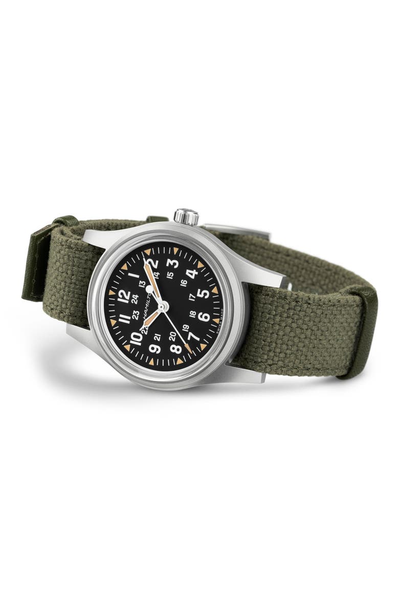 Khaki Field Mechanical Power Reserve Watch Set, 36mm, Alternate, color, BLACK DIAL STAINLESS STEEL