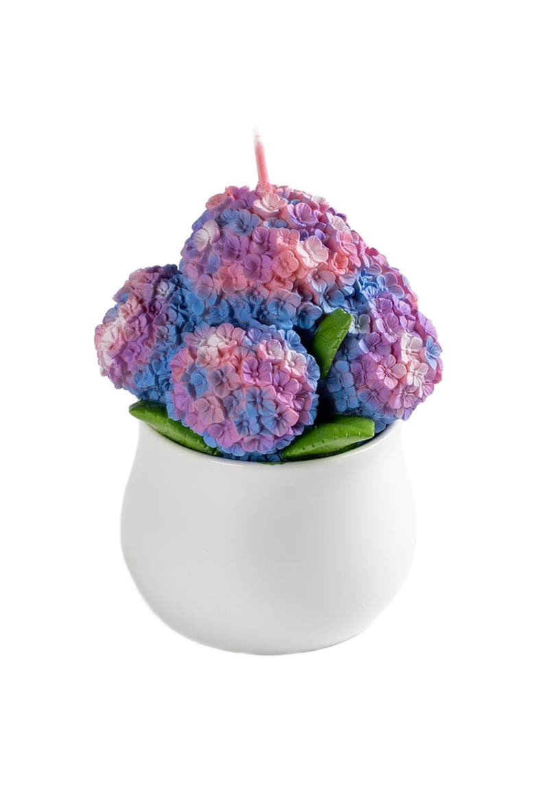 Hydrangea Flower Candle, Alternate, color, Violet