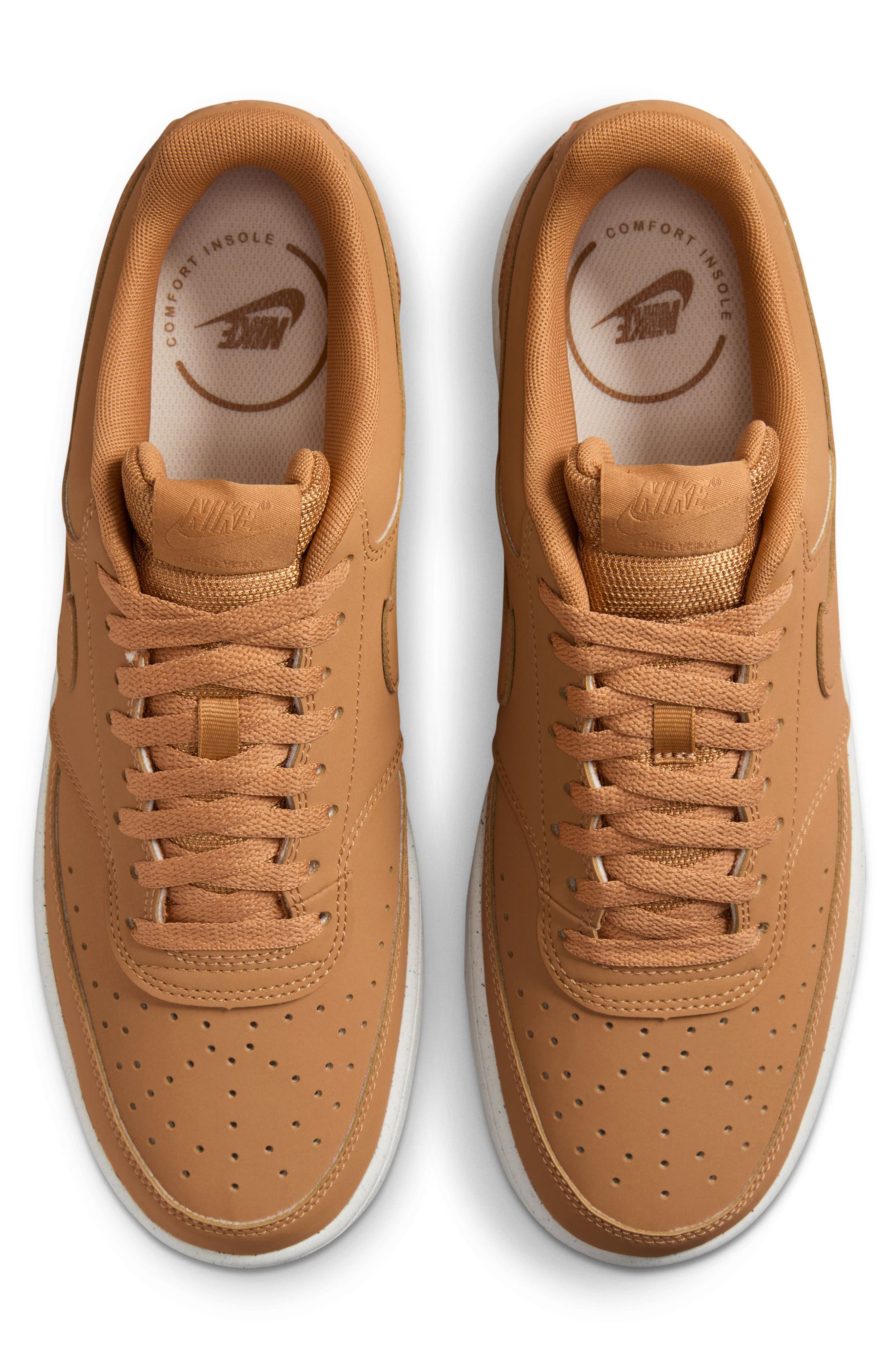Nike Court Vision Low Sneaker, Alternate, color, Flax/ Flax/ Sail