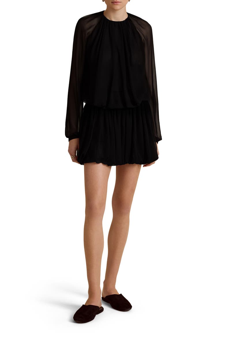 Layered Mini Cocoon Skirt, Alternate, color, Black
