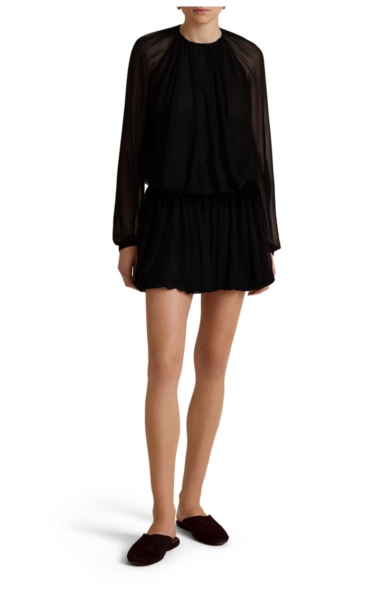 Marina Moscone Layered Mini Cocoon Skirt, Alternate, color, Black