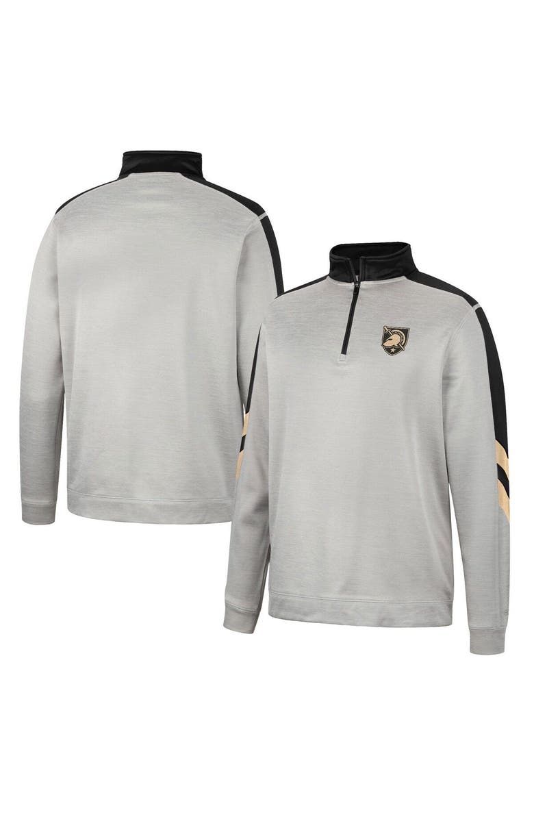 COLOSSEUM Men's Colosseum Gray/Black Army Black Knights Bushwood Fleece Quarter-Zip Jacket, Main, color, 