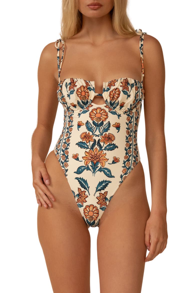 Winona Floral Underwire One-Piece Swimsuit, Main, color, WINONA FLORAL