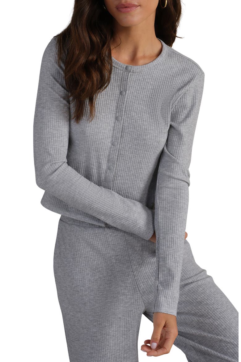 LivLuxe Rib Cardigan, Main, color, HEATHER GRAY