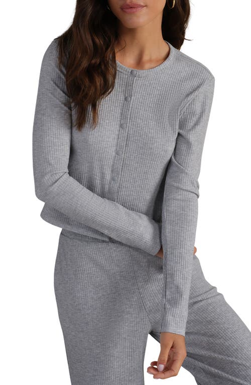 Rhone Livluxe Rib Cardigan In Gray