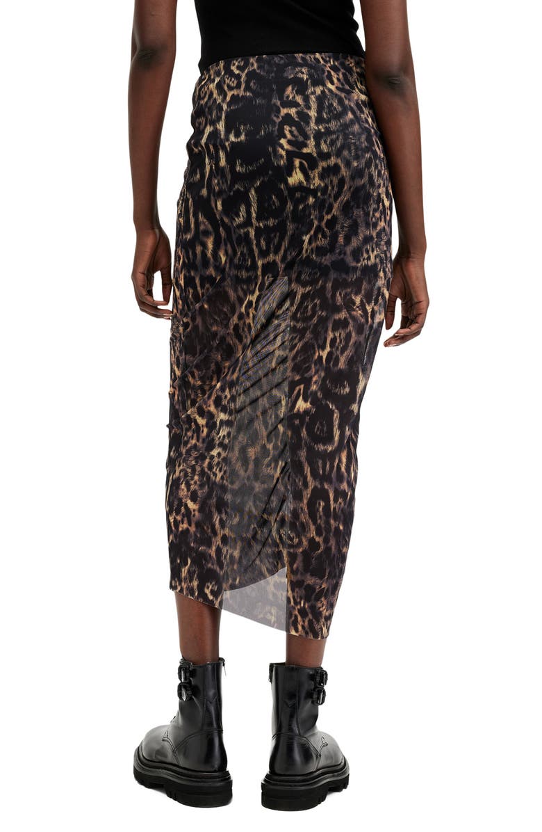 AllSaints Nora Floral Print Mesh Skirt, Alternate, color,