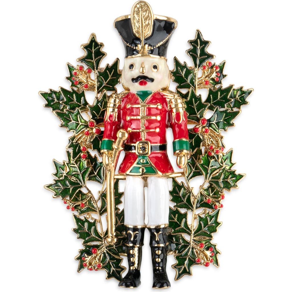 Bill Skinner Studio Nutcracker And Holly Brooch