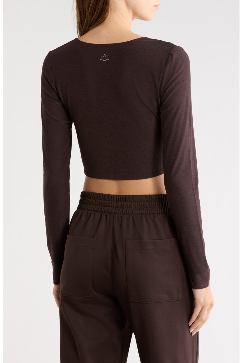 Featherweight Plie Performance Long Sleeve Top, Alternate, color, DARK CHOCOLATE HEATHER