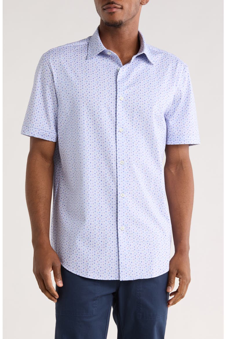 Short Sleeve Button-Up Shirt, Main, color, LAVENDER