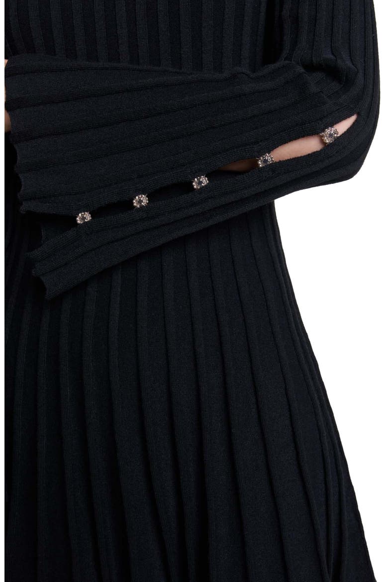 Short knit dress, Alternate, color, Black