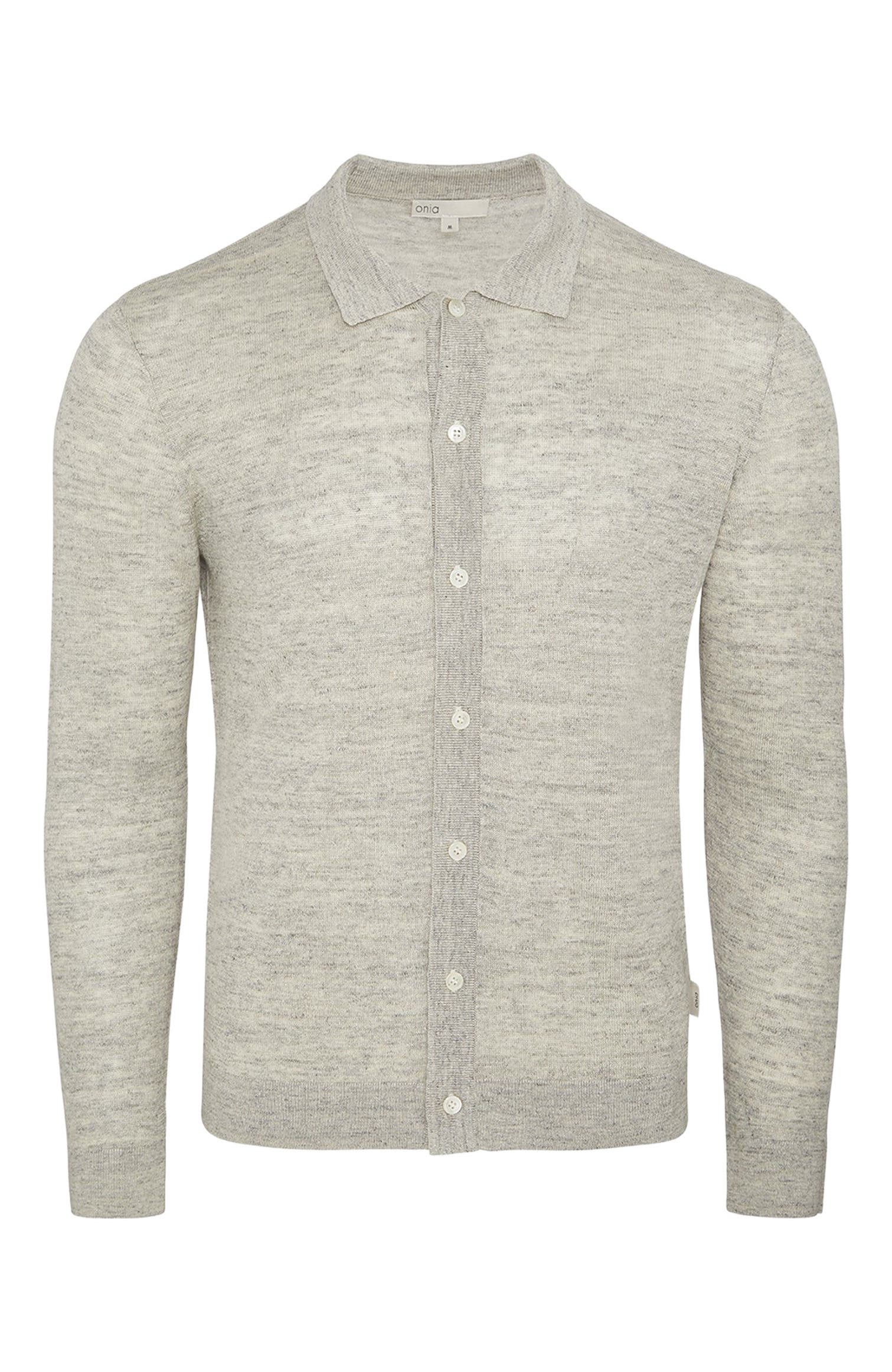 Linen Long Sleeve Sweater Polo - image 2