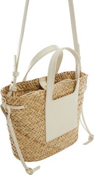 MANGO Taormina Straw Convertible Tote