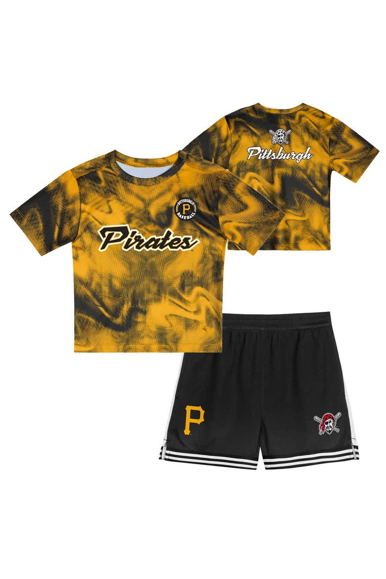 Toddler Gold/Black Pittsburgh Pirates Pinch Hitter Infielder T-Shirt & Shorts Set, Main, color, Gold