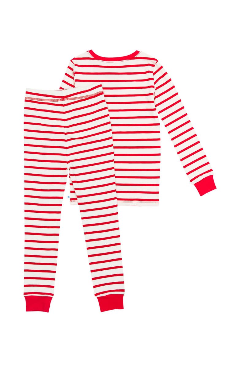 RuggedButts Modal Blend Boys Long Sleeve Pajama Set, Alternate, color, Red & White Stripe