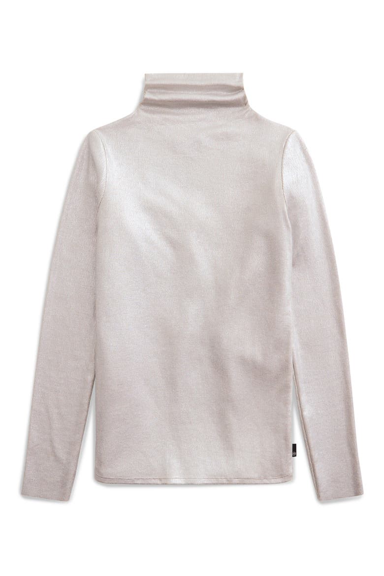 Chels Metallic Rib Turtleneck Sweater, Alternate, color, POWDER/SILVER