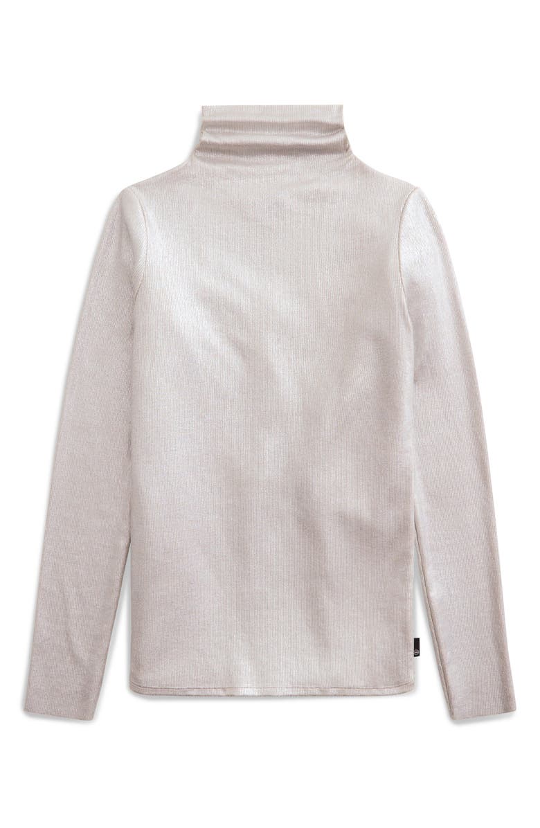 AG Chels Metallic Rib Turtleneck Sweater, Alternate, color, Powder/Silver