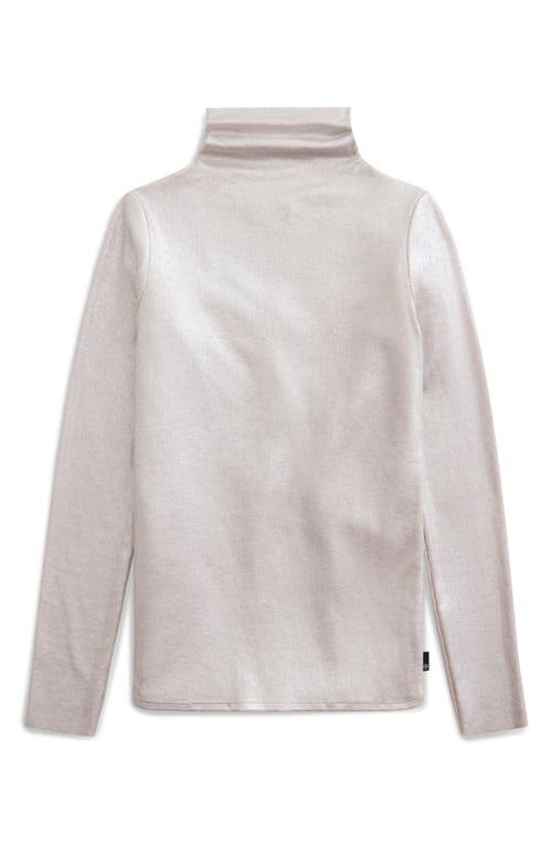 Ag Chels Metallic Rib Turtleneck Sweater In Gray